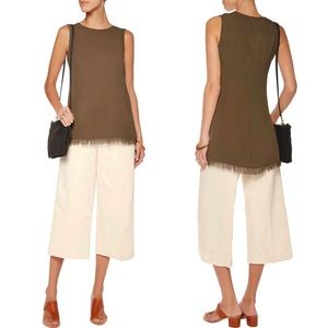 J BRAND for THEORY Mystify Wide Leg Crop Culotte Pants in Ivory Beige